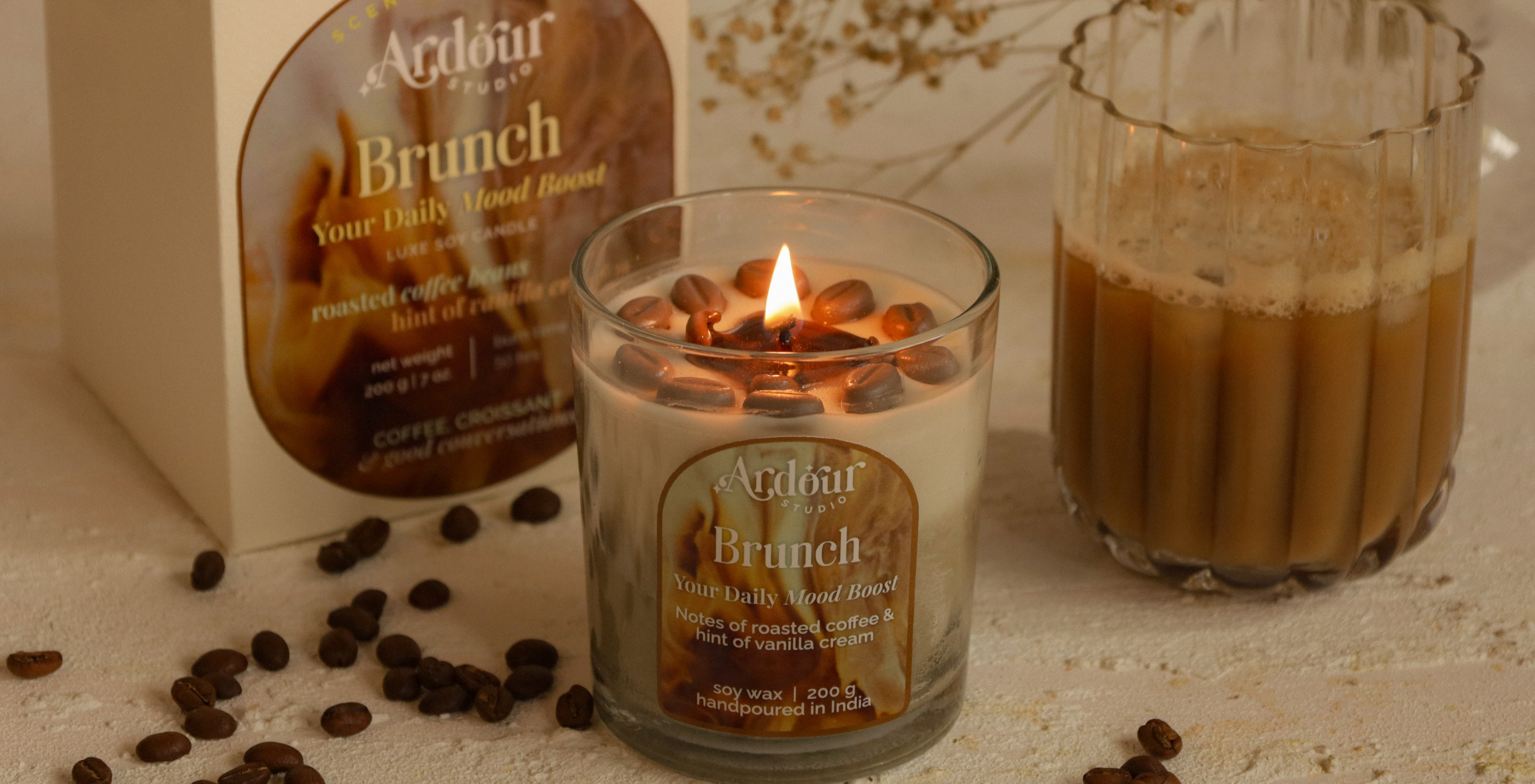 coffee scented soy wax candle