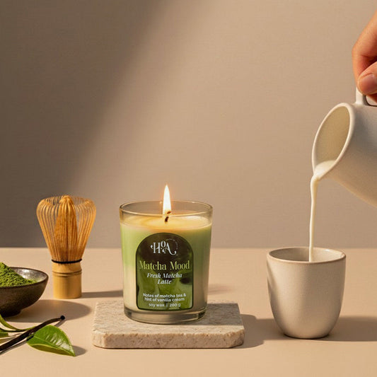 matcha latte candle