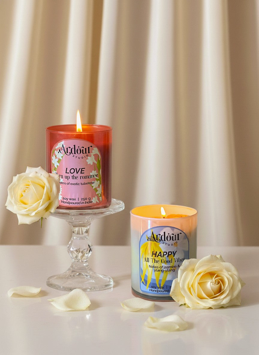 Happy and love scented candle for everyday aromatherapy