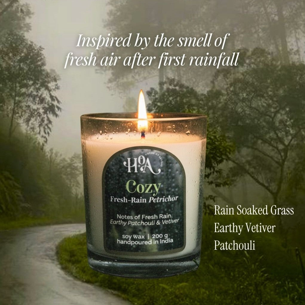 Cozy Candle- Smell of Rain | Petrichor Fragrance