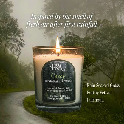 Cozy Candle- Smell of Rain | Petrichor Fragrance