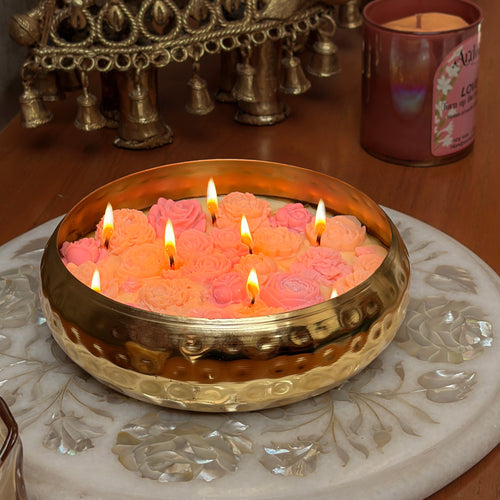 Round Golden Urli- Coloured Florals