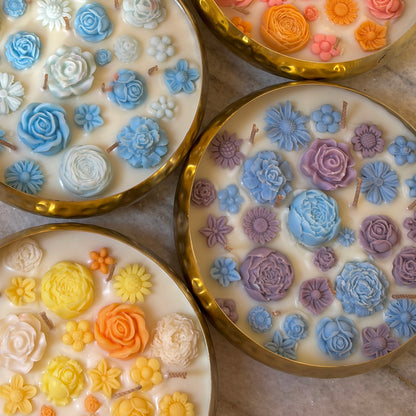 Round Golden Urli- Coloured Florals