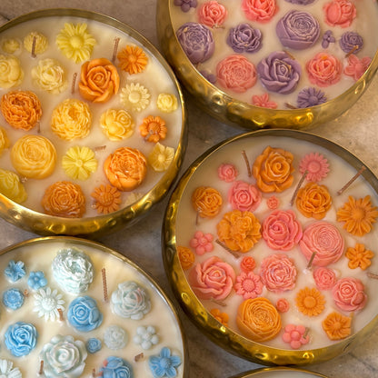 Round Golden Urli- Coloured Florals